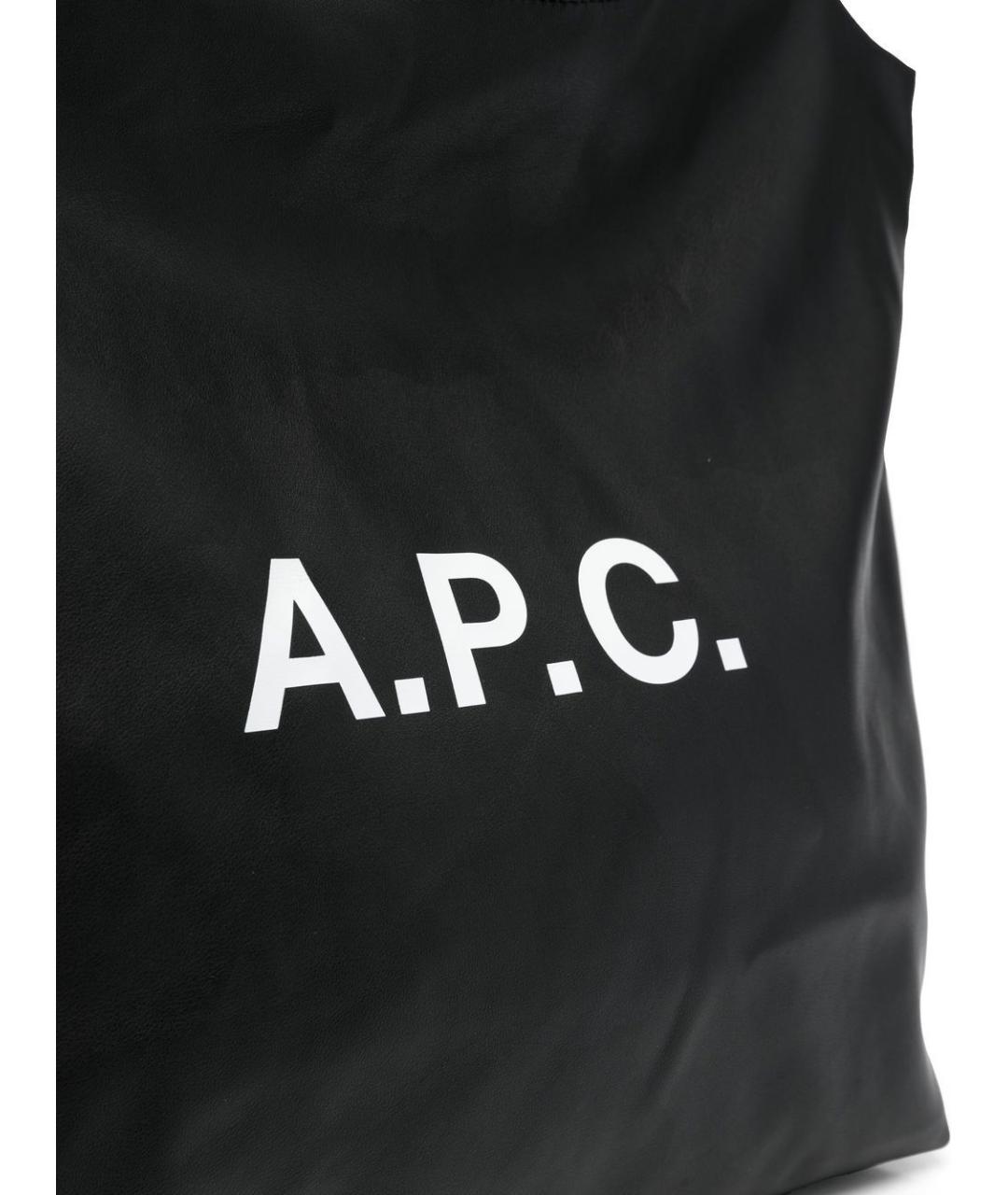 A.P.C. Черная синтетическая сумка тоут, фото 4