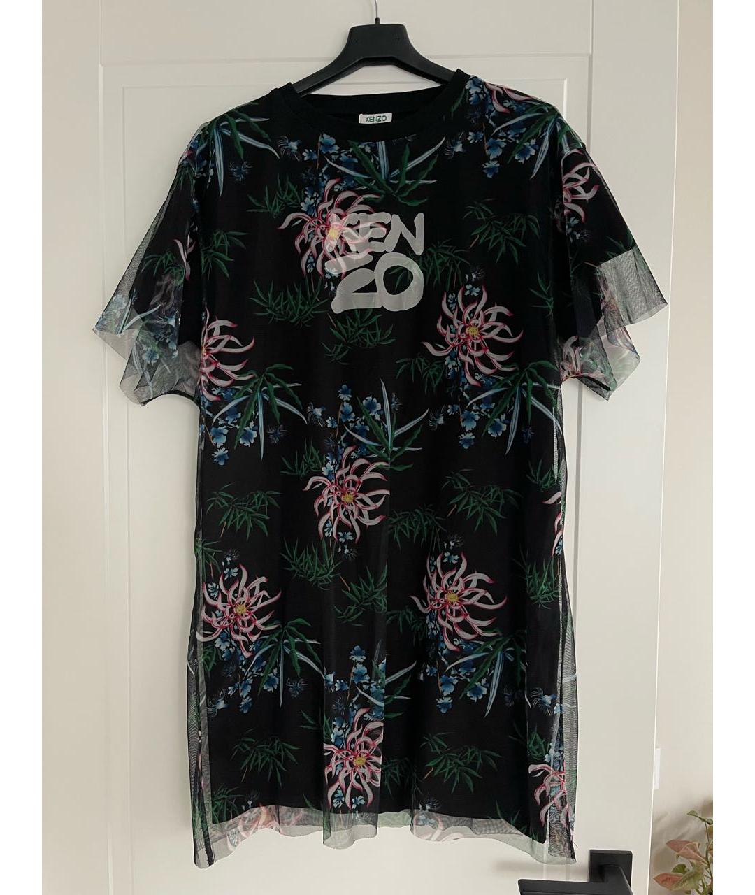 KENZO Черное хлопковое повседневное платье, фото 2