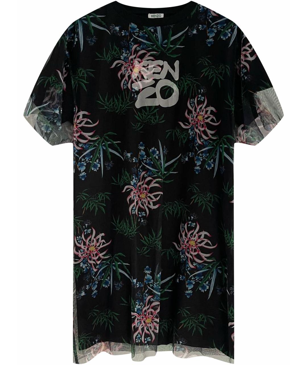 KENZO Черное хлопковое повседневное платье, фото 1