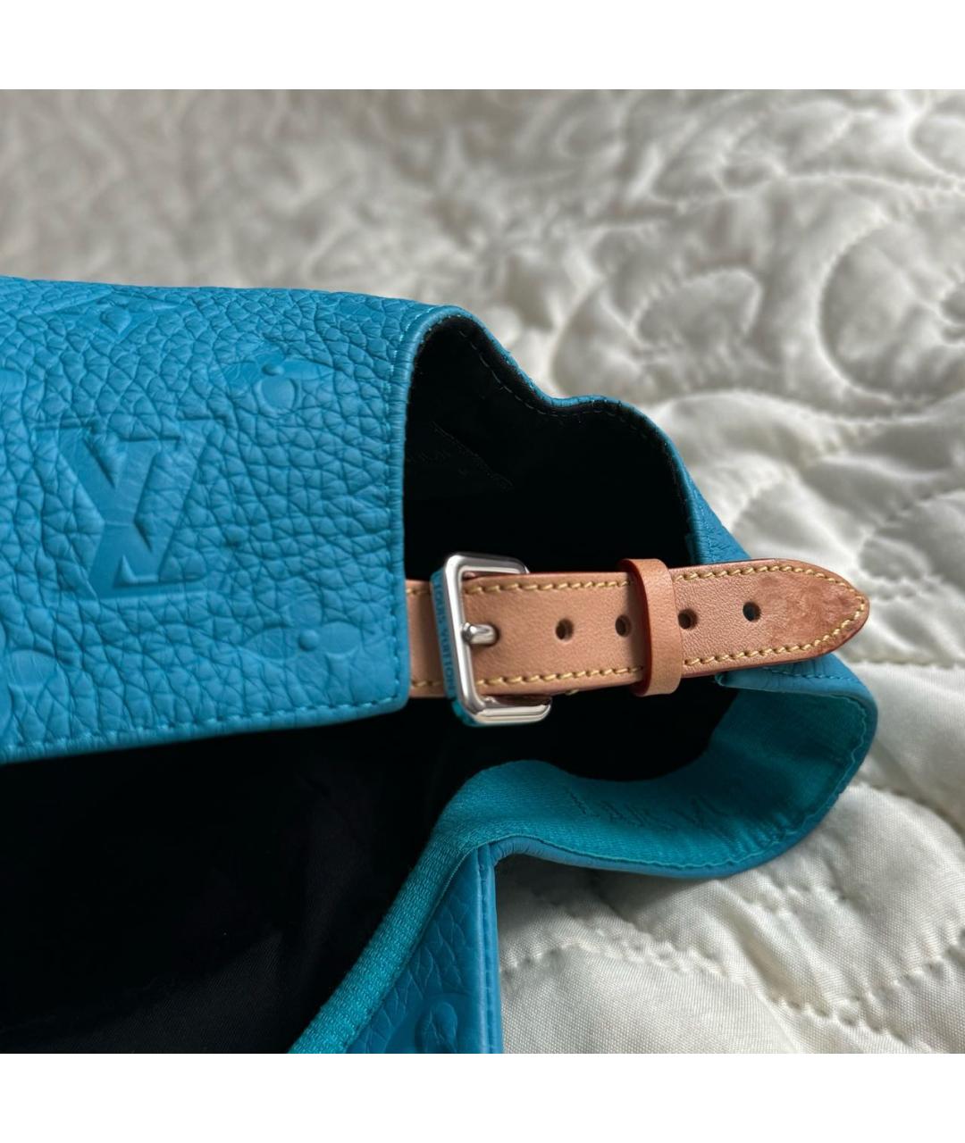 LOUIS VUITTON Голубая кожаная кепка/бейсболка, фото 5