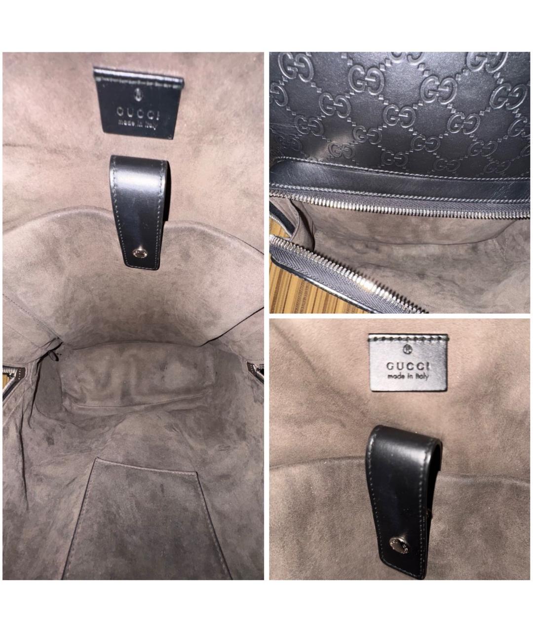 GUCCI Черный кожаный портфель, фото 4