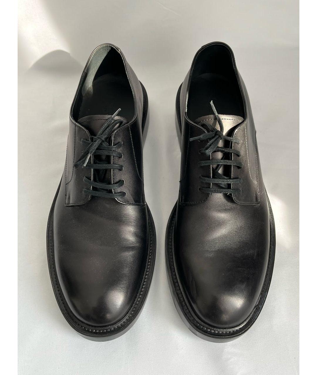 GIORGIO ARMANI Черные кожаные низкие ботинки, фото 2