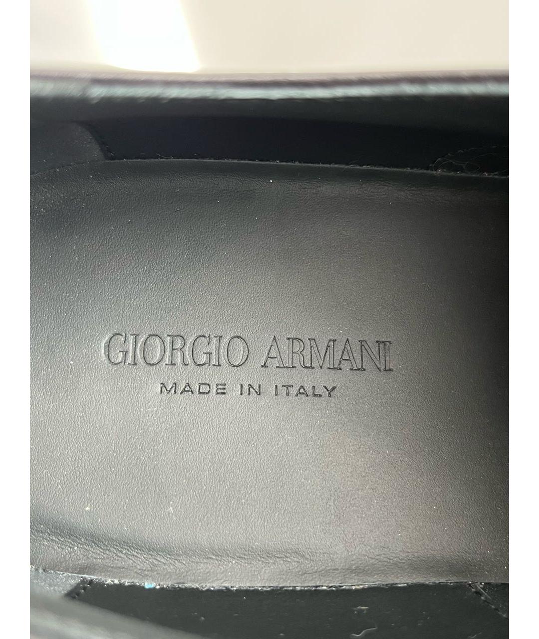 GIORGIO ARMANI Черные кожаные низкие ботинки, фото 6