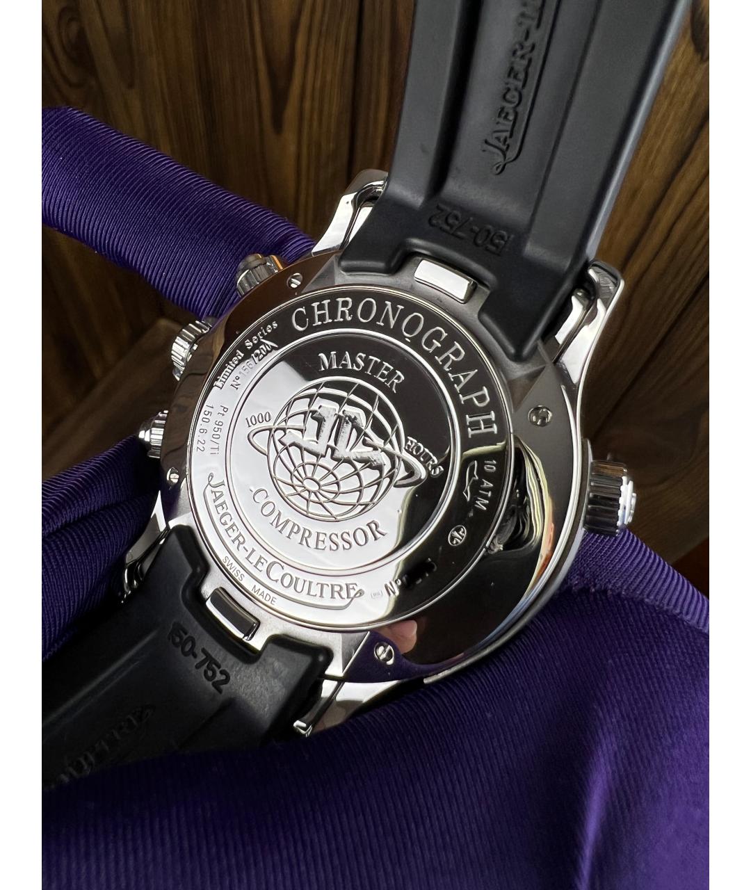 Jaeger LeCoultre Черные платиновые часы, фото 5