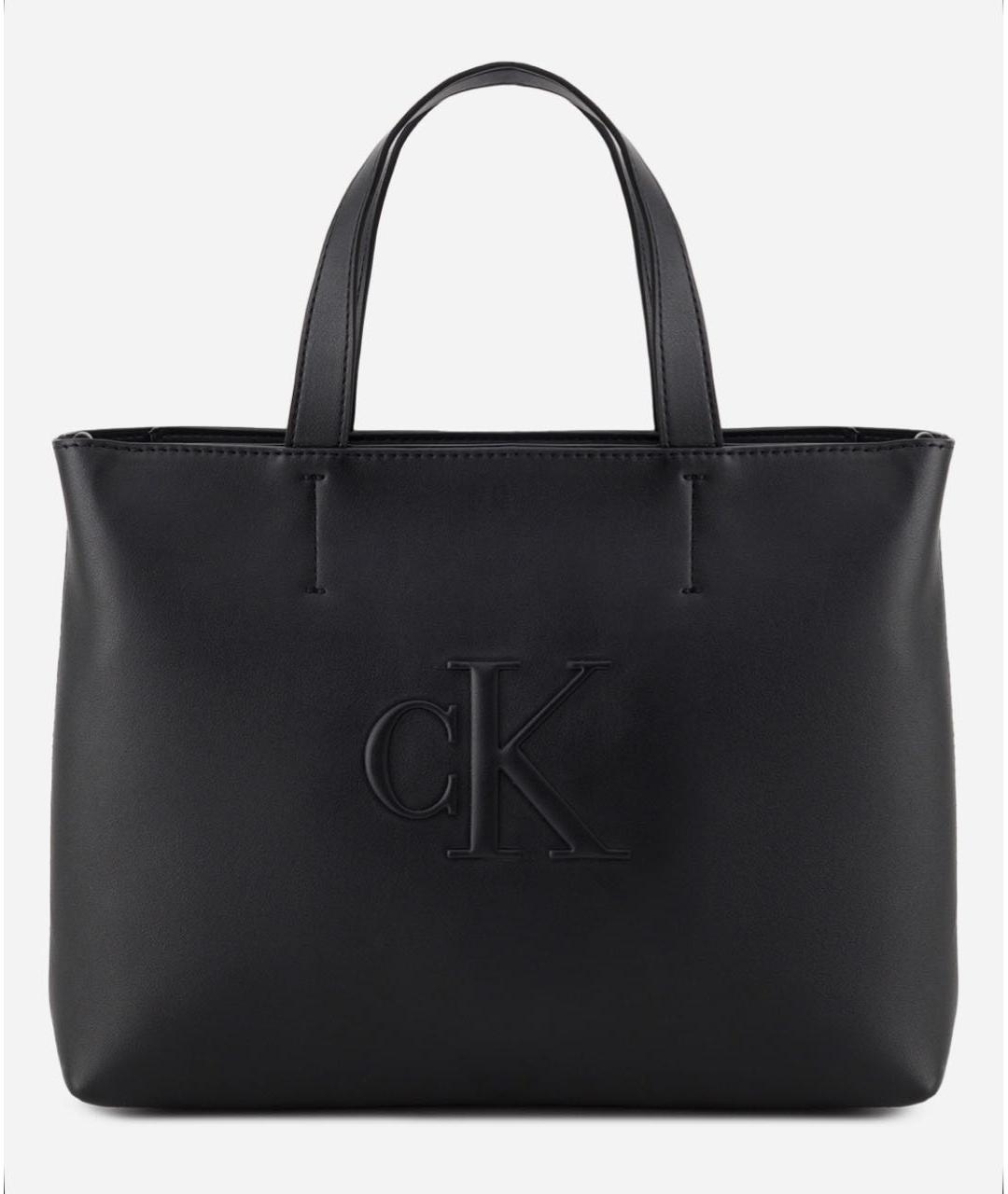 CALVIN KLEIN Черная сумка тоут, фото 3