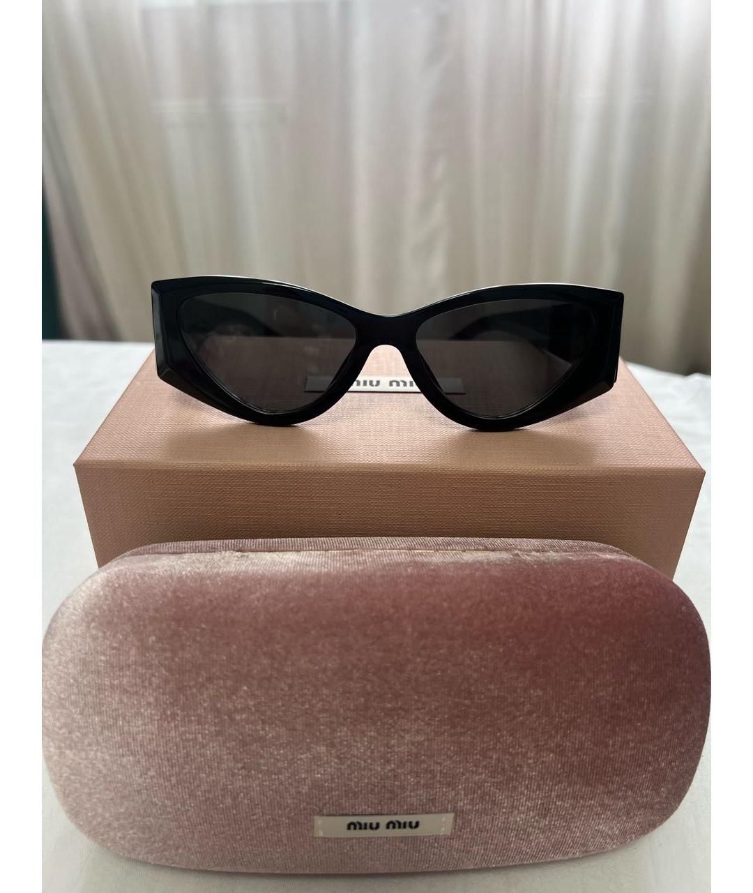 MIU MIU Черные пластиковые солнцезащитные очки, фото 5