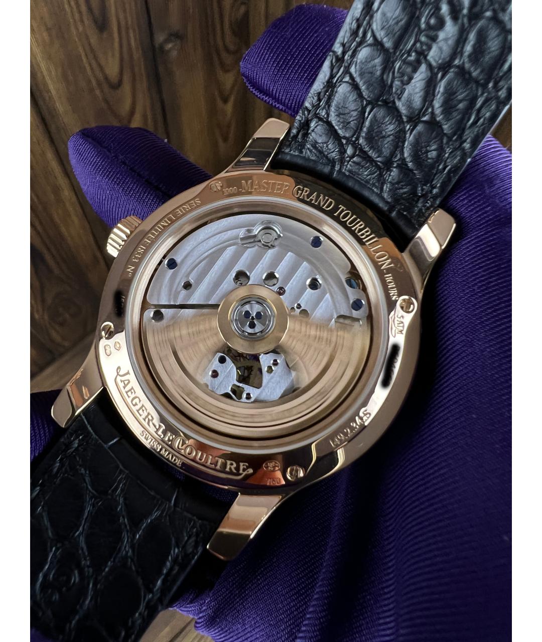 Jaeger LeCoultre Черные часы из розового золота, фото 5