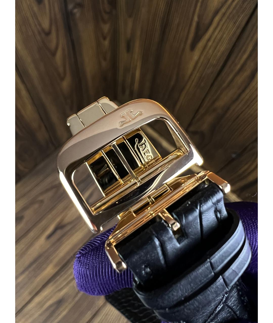 Jaeger LeCoultre Черные часы из розового золота, фото 6