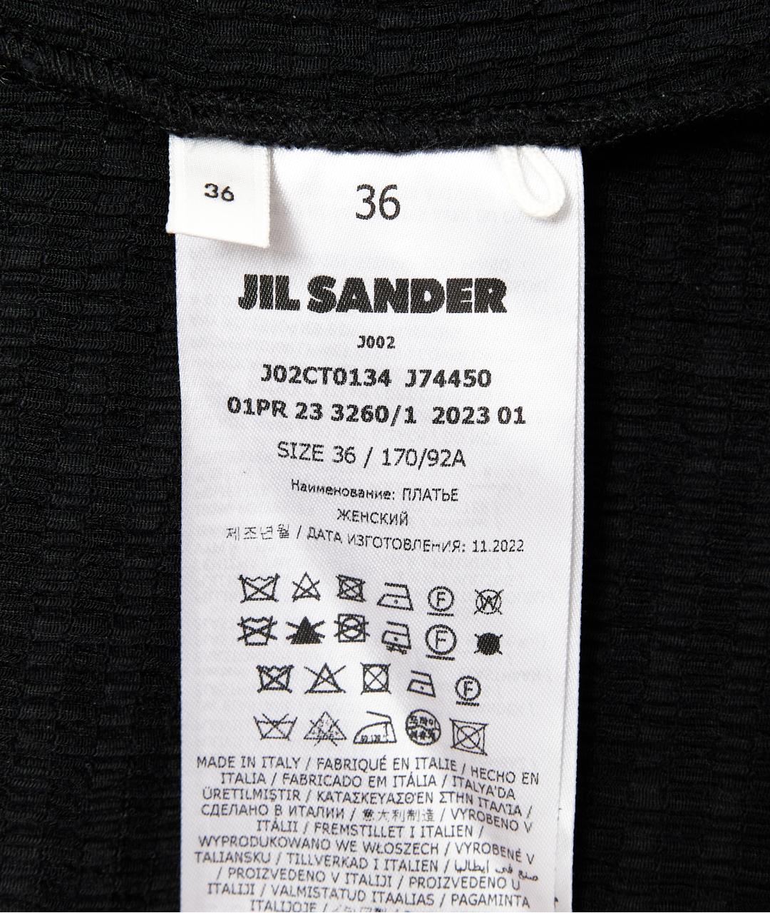 JIL SANDER Черное полиэстеровое повседневное платье, фото 7
