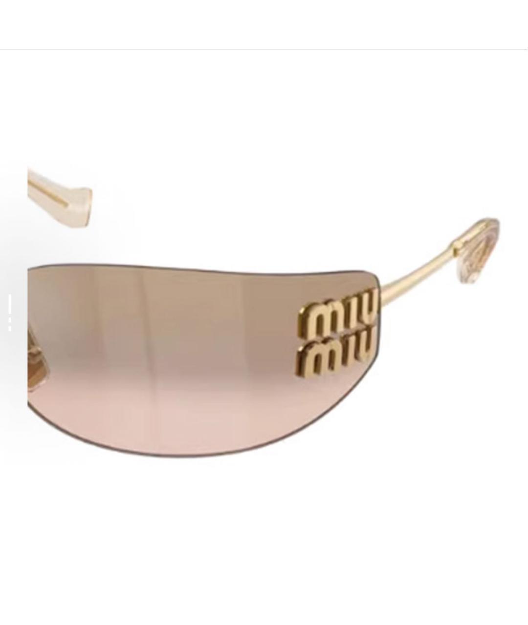MIU MIU Коричневые металлические солнцезащитные очки, фото 3