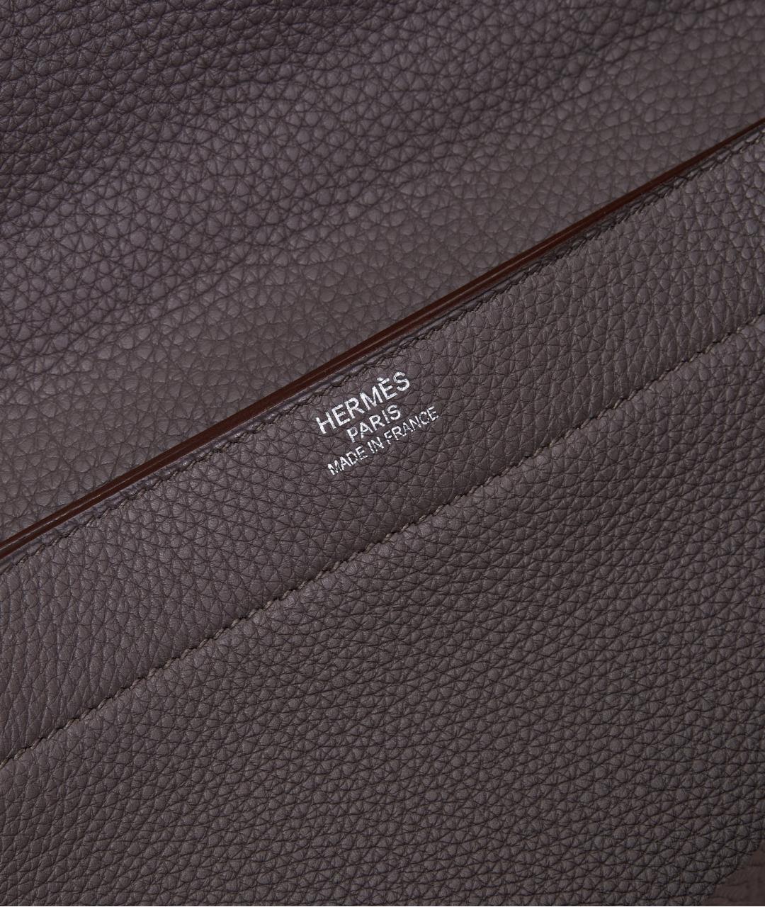 HERMES Серый кожаный портфель, фото 5