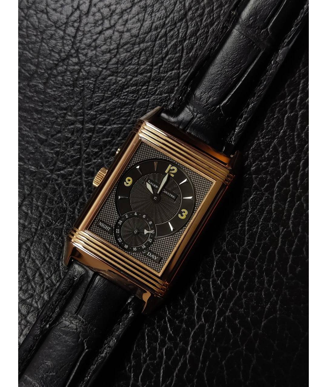 Jaeger LeCoultre Черные часы из желтого золота, фото 5
