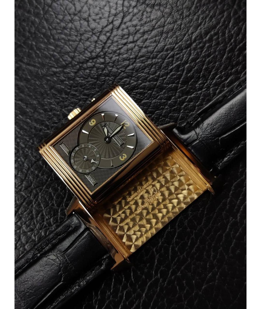 Jaeger LeCoultre Черные часы из желтого золота, фото 6