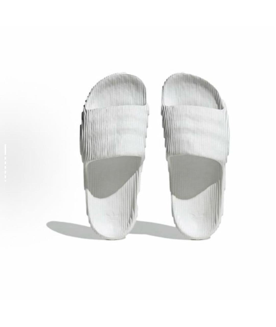 ADIDAS Белые резиновые шлепанцы, фото 5