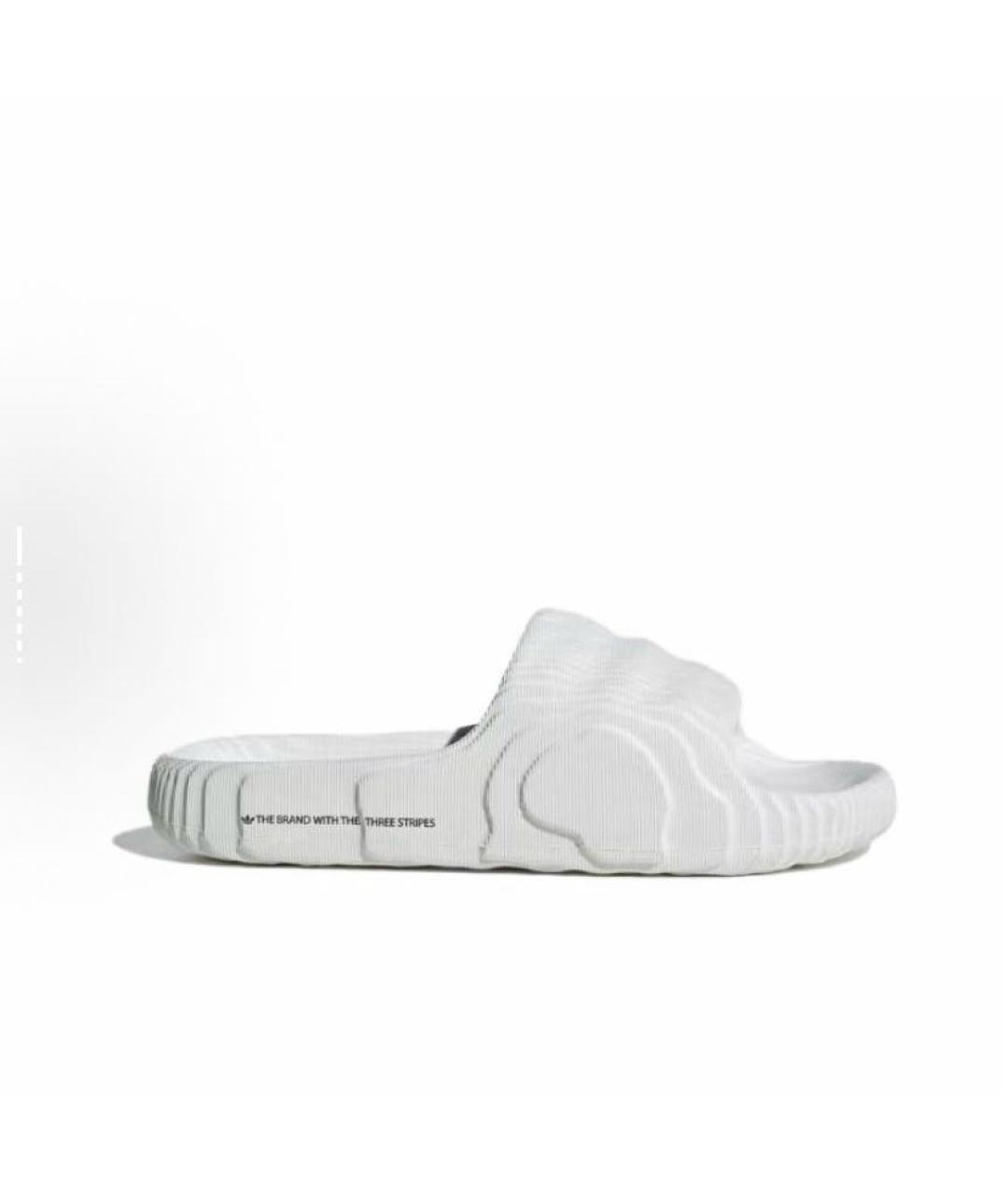 ADIDAS Белые резиновые шлепанцы, фото 7