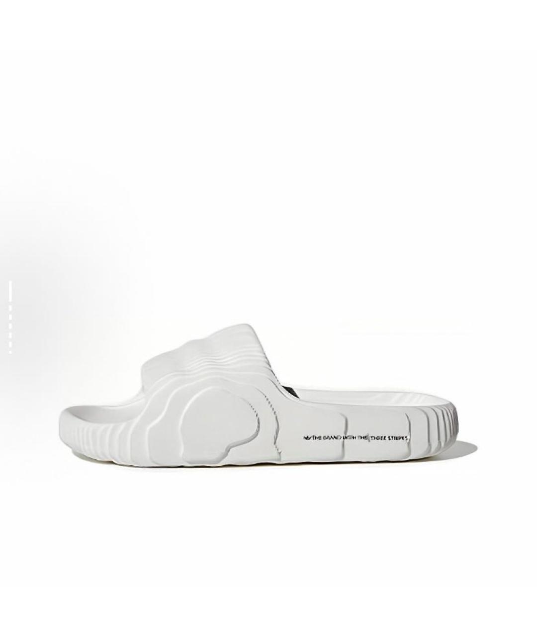 ADIDAS Белые резиновые шлепанцы, фото 3