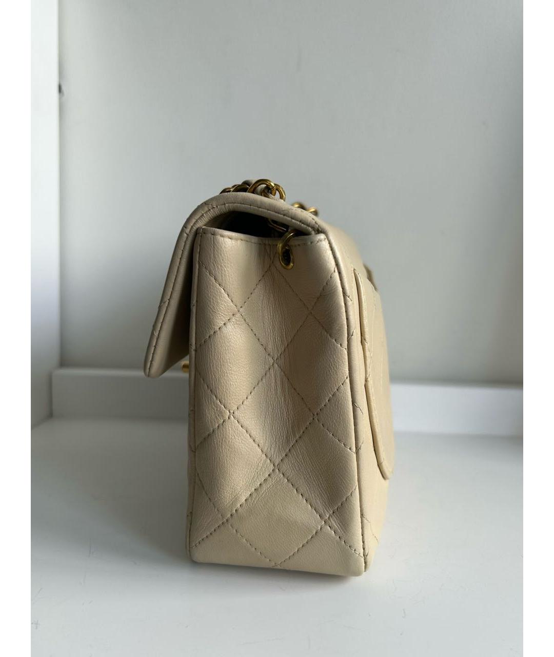 CHANEL Бежевая кожаная сумка через плечо, фото 2