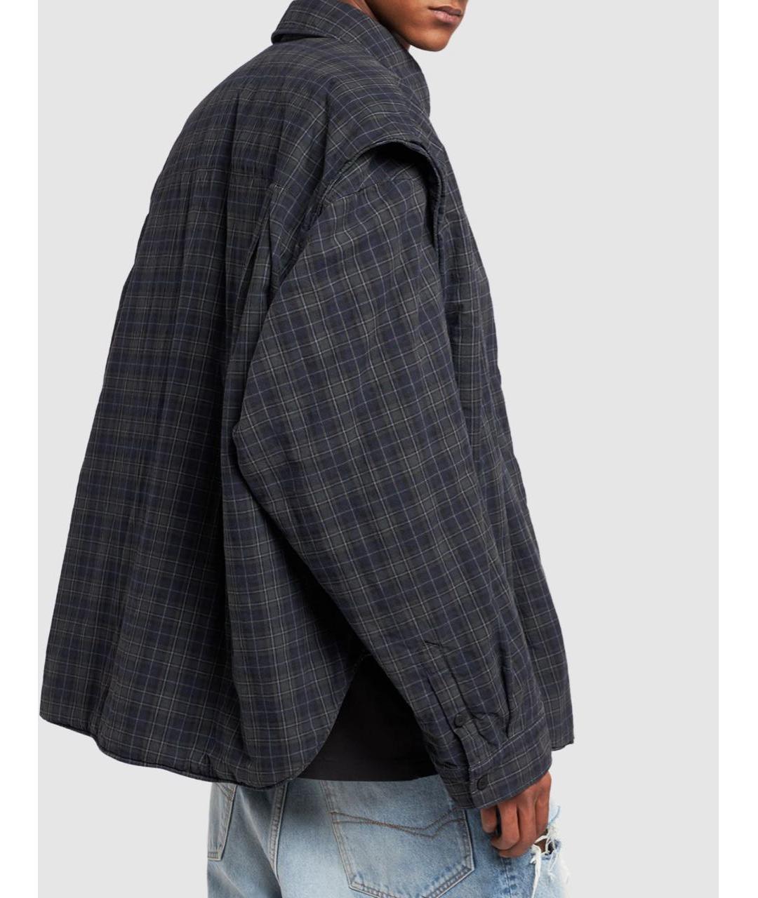 BALENCIAGA Темно-синяя хлопковая рубашка, фото 7