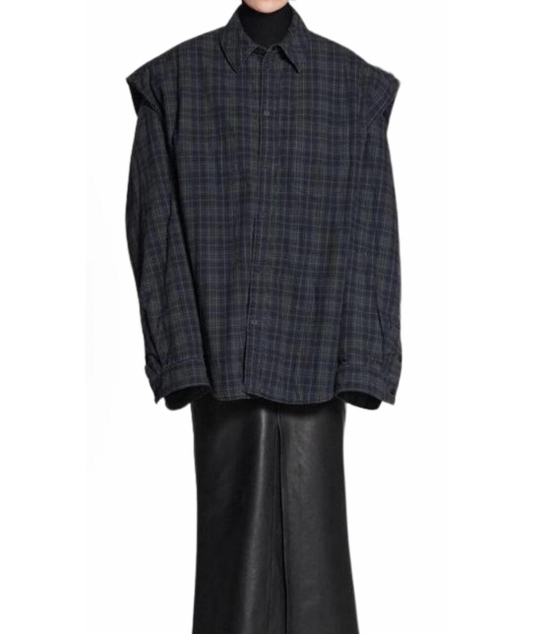 BALENCIAGA Темно-синяя хлопковая рубашка, фото 3