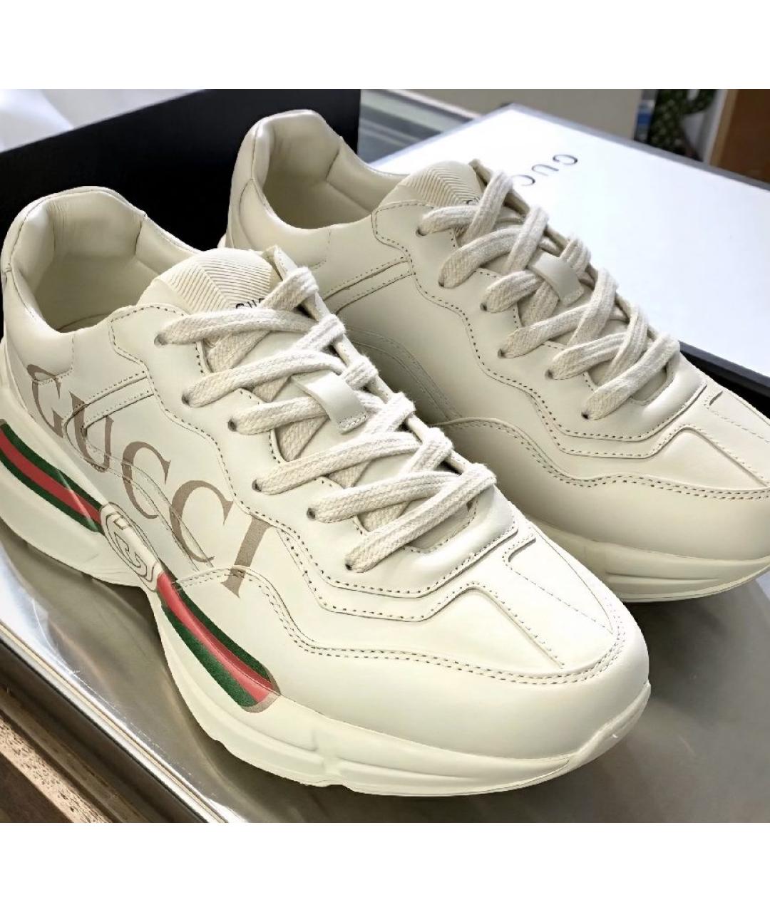 GUCCI Бежевые кроссовки, фото 5