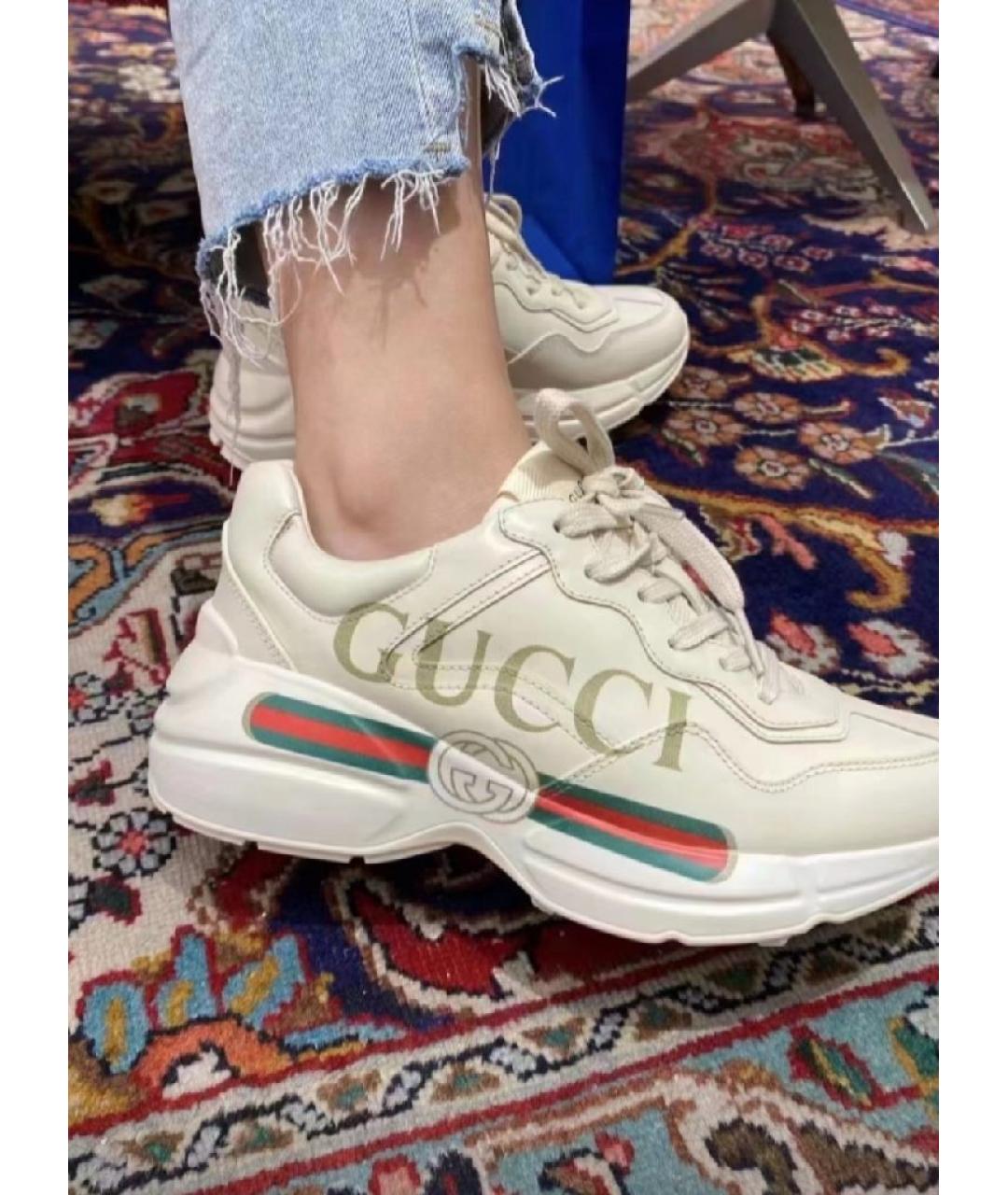 GUCCI Бежевые кроссовки, фото 6