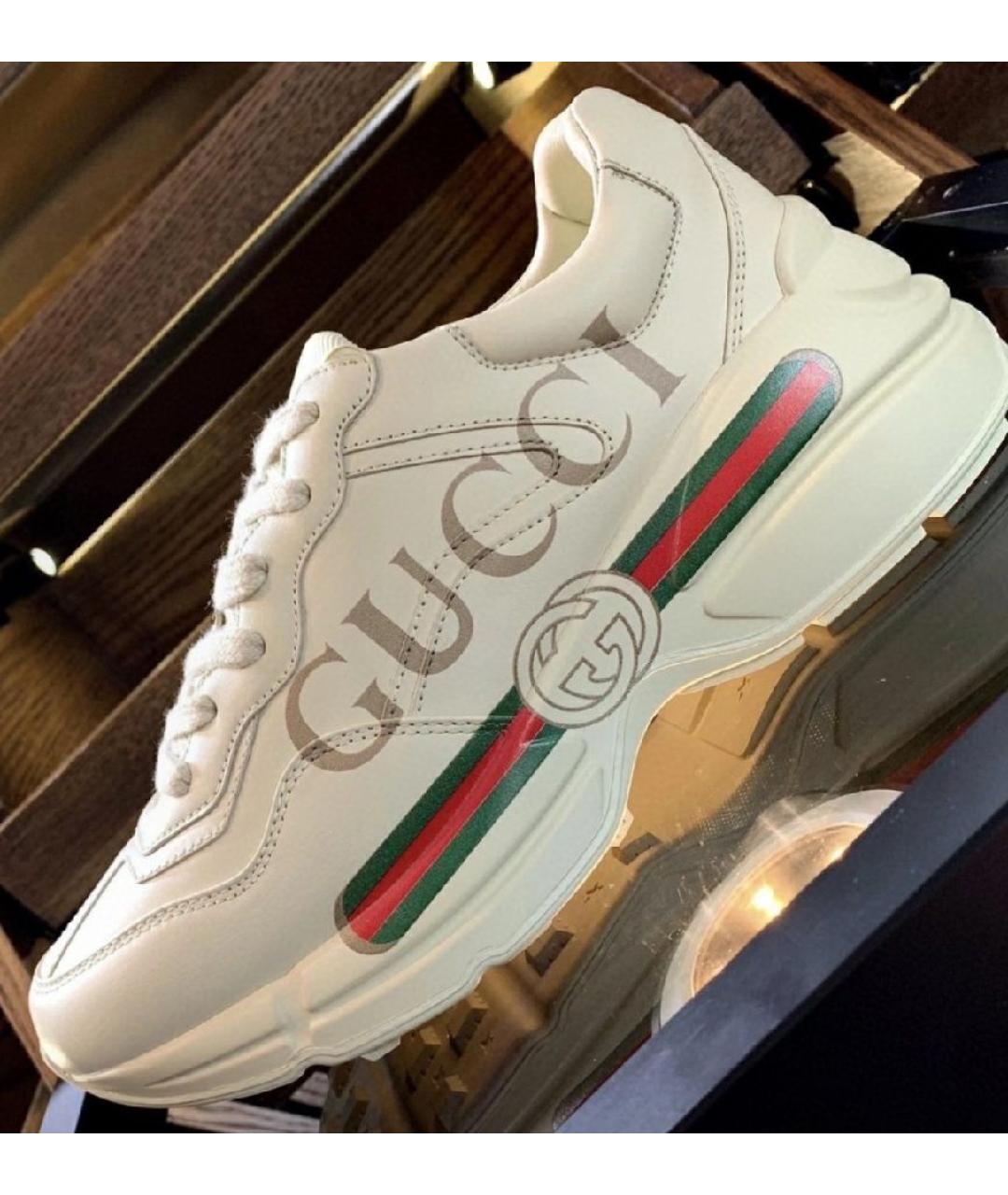 GUCCI Бежевые кроссовки, фото 4