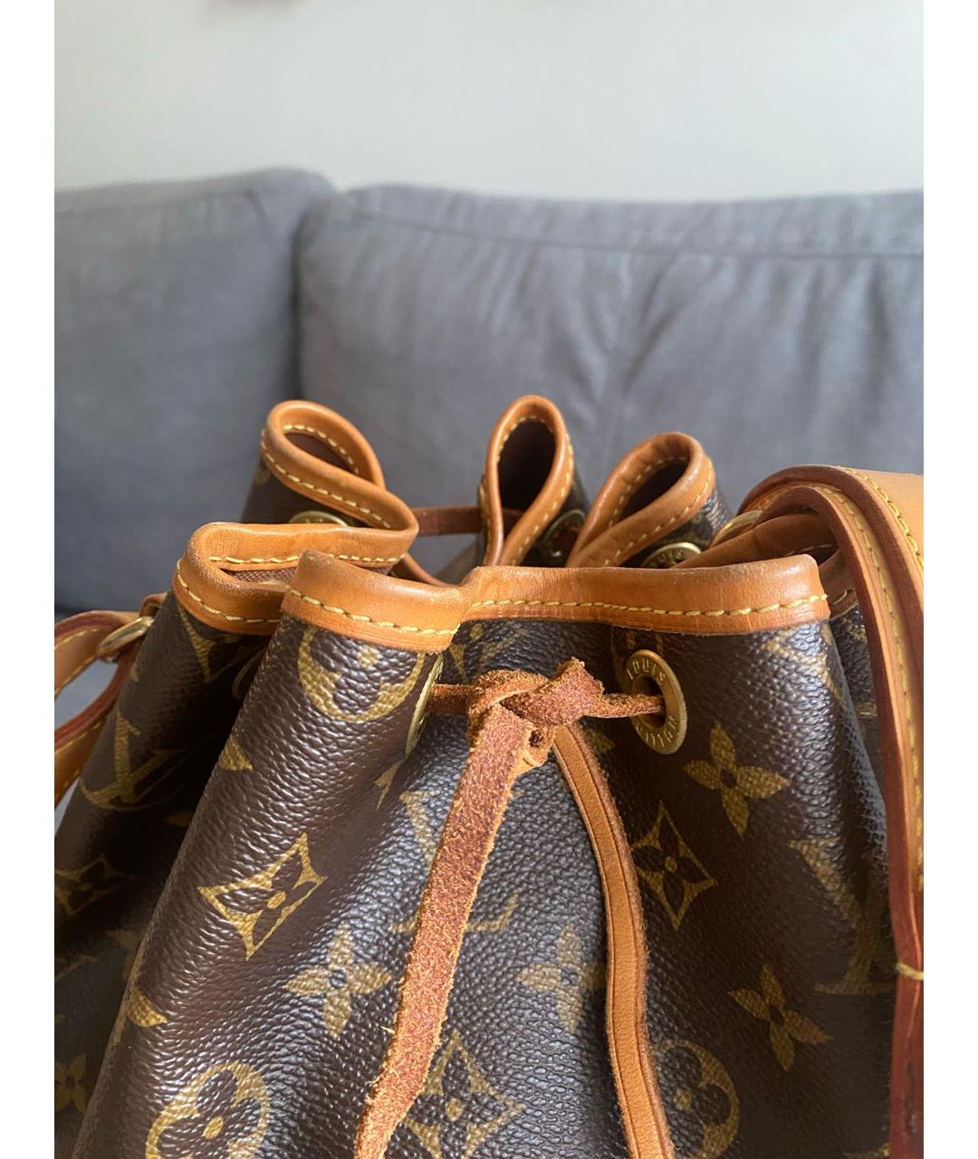 LOUIS VUITTON Коричневая кожаная сумка через плечо, фото 7