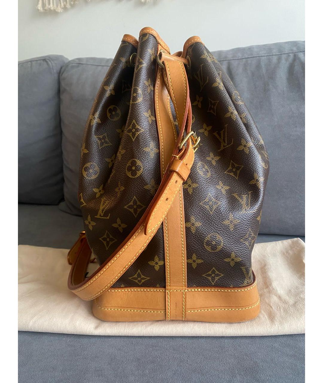 LOUIS VUITTON Коричневая кожаная сумка через плечо, фото 6