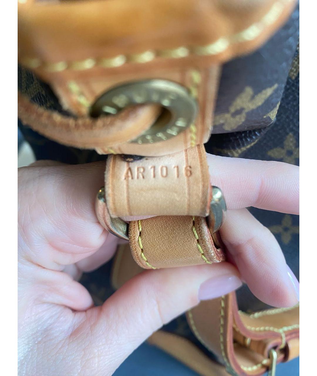 LOUIS VUITTON Коричневая кожаная сумка через плечо, фото 4