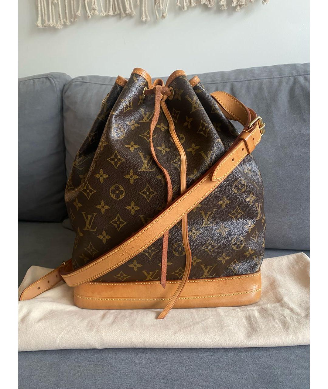 LOUIS VUITTON Коричневая кожаная сумка через плечо, фото 8