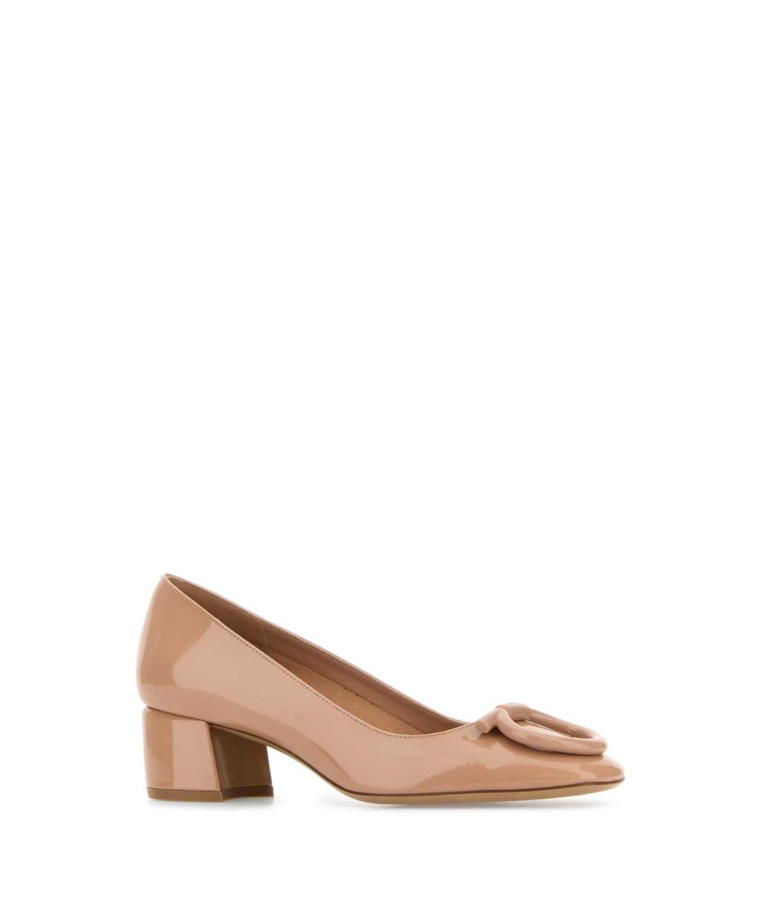 FERRAGAMO Бежевые туфли из лакированной кожи, фото 2