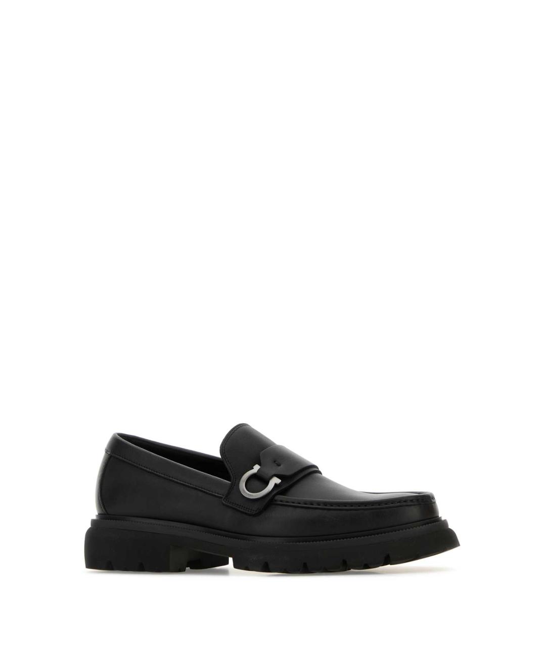 FERRAGAMO Черные кожаные лоферы, фото 2