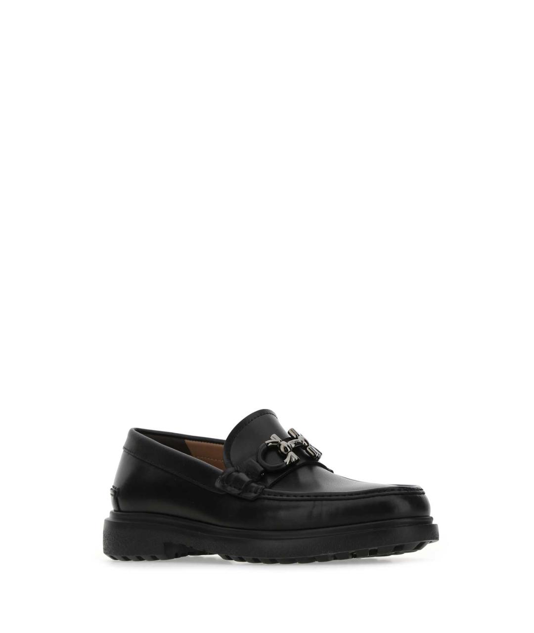 FERRAGAMO Черные кожаные лоферы, фото 2