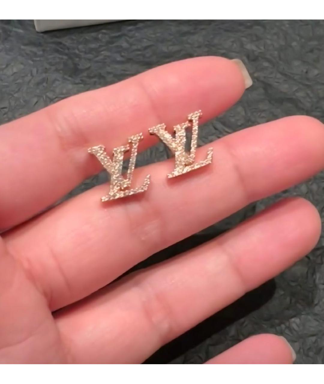 LOUIS VUITTON Золотые металлические серьги, фото 5