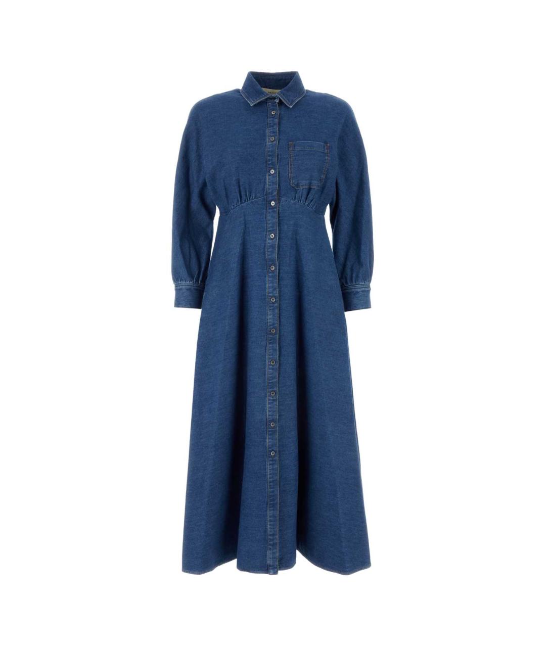 WEEKEND MAX MARA Синее хлопковое платье, фото 1