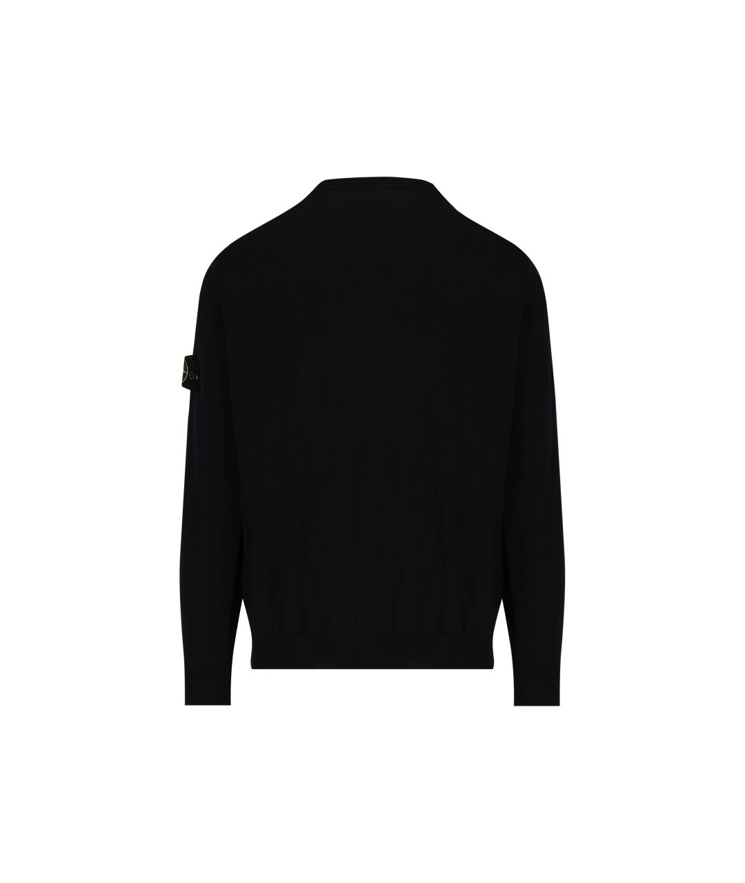 STONE ISLAND Темно-синий шерстяной джемпер / свитер, фото 4