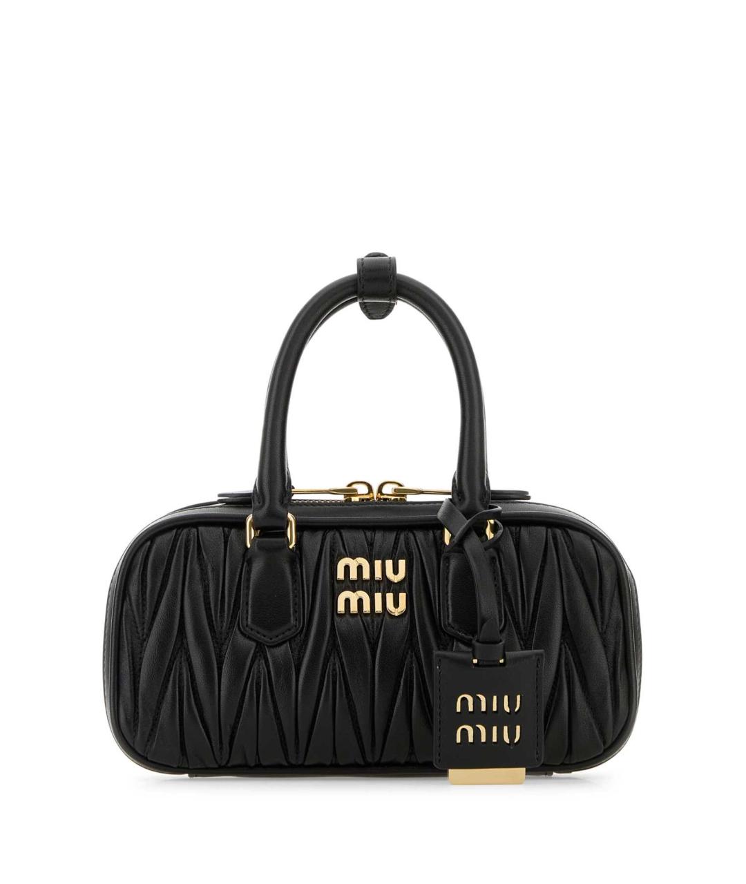 MIU MIU Черная кожаная сумка с короткими ручками, фото 1
