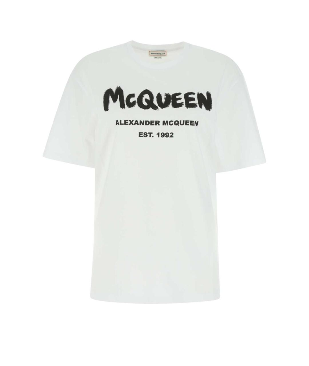 ALEXANDER MCQUEEN Белая хлопковая футболка, фото 1