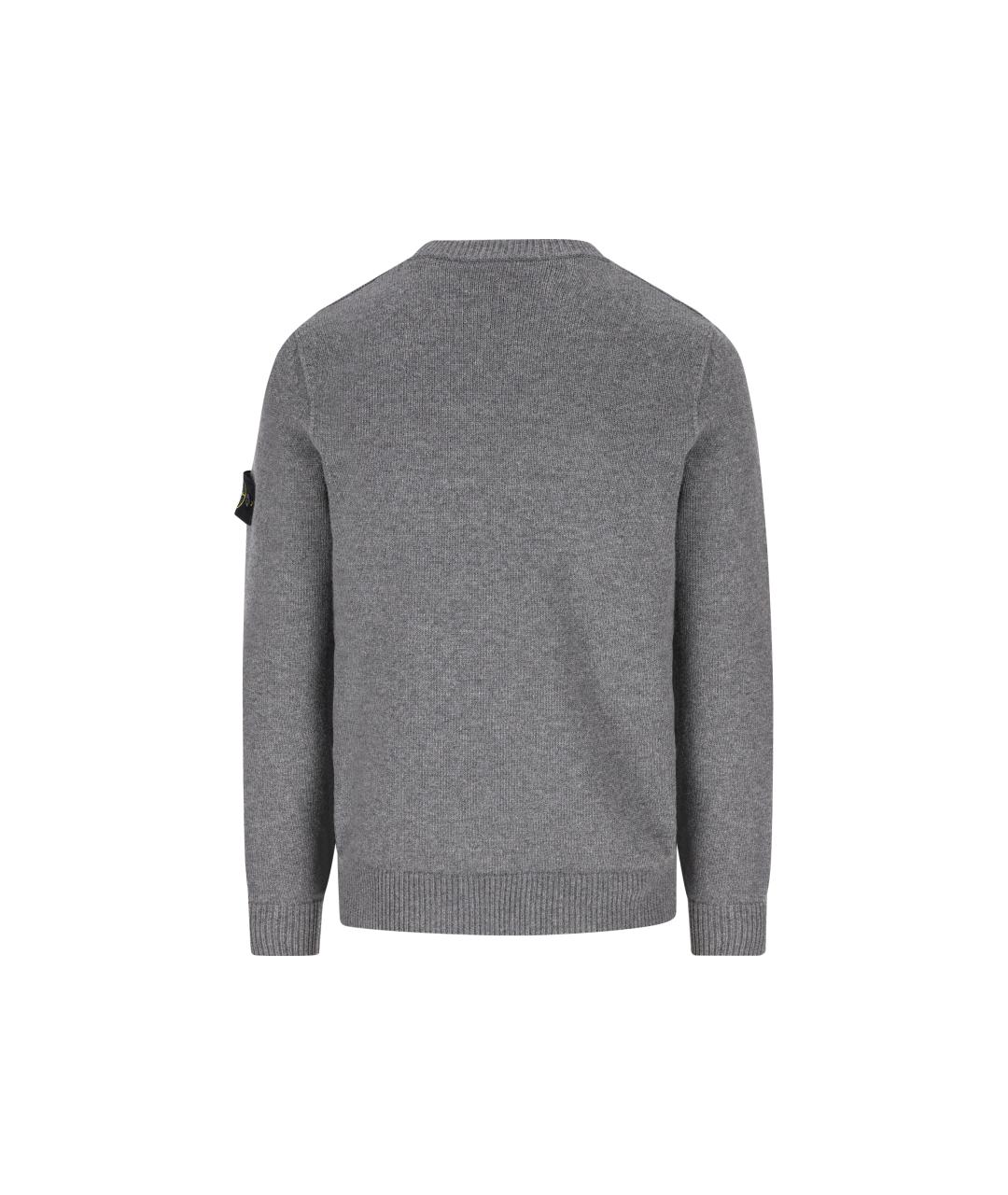 STONE ISLAND Серый шерстяной джемпер / свитер, фото 4