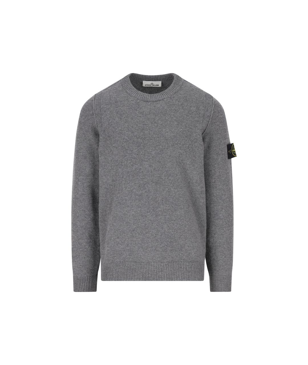 STONE ISLAND Серый шерстяной джемпер / свитер, фото 1