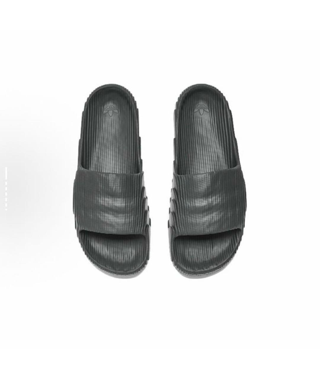 ADIDAS Антрацитовые резиновые шлепанцы, фото 6
