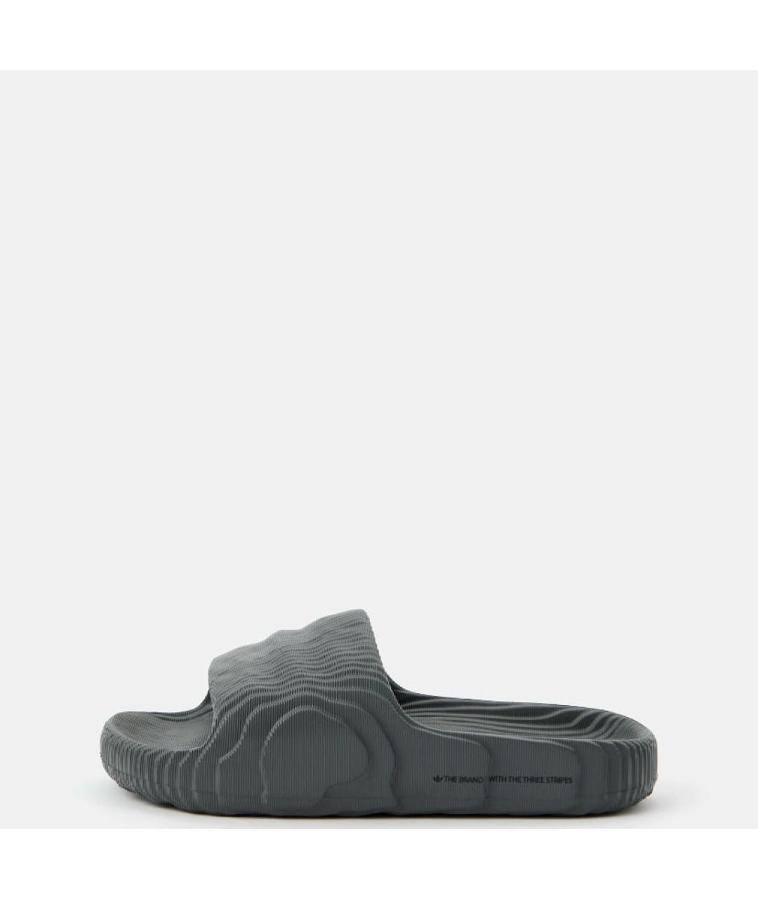 ADIDAS Антрацитовые резиновые шлепанцы, фото 2