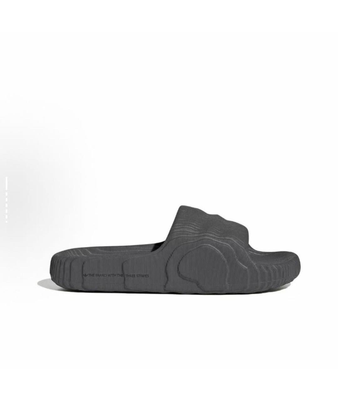 ADIDAS Антрацитовые резиновые шлепанцы, фото 8