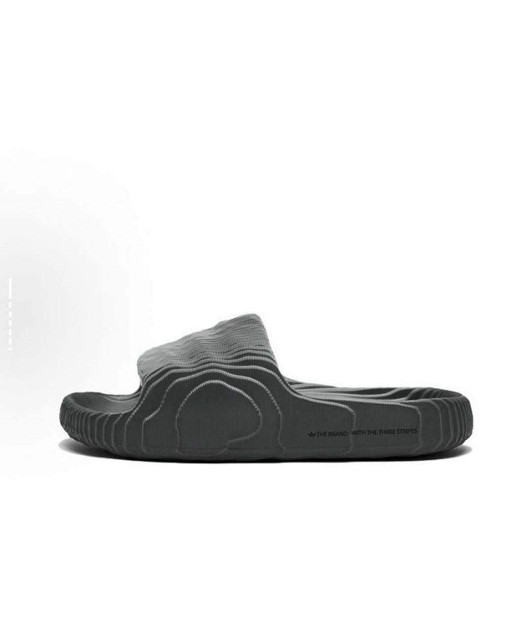 ADIDAS Антрацитовые резиновые шлепанцы, фото 3