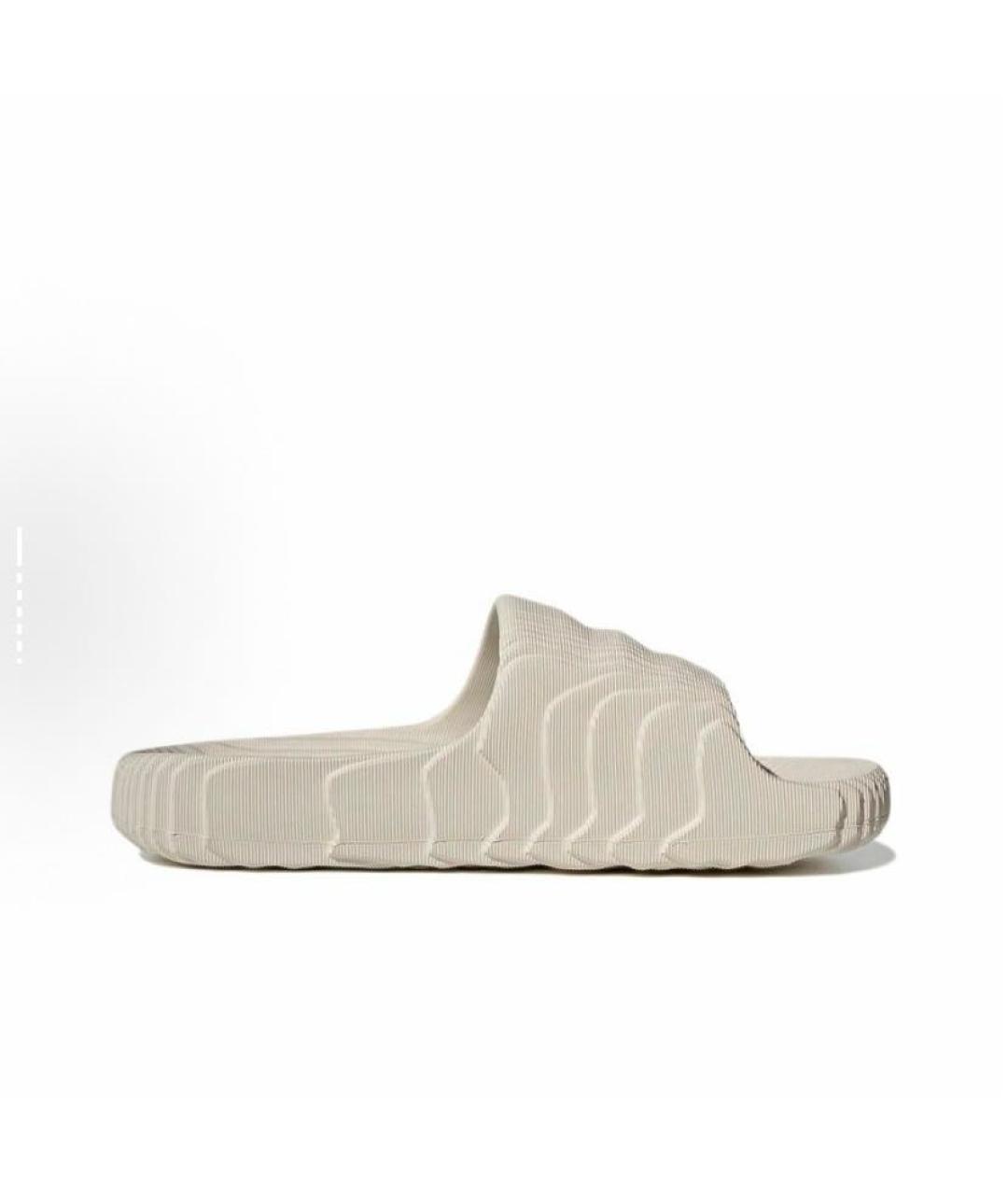 ADIDAS Бежевые резиновые шлепанцы, фото 3