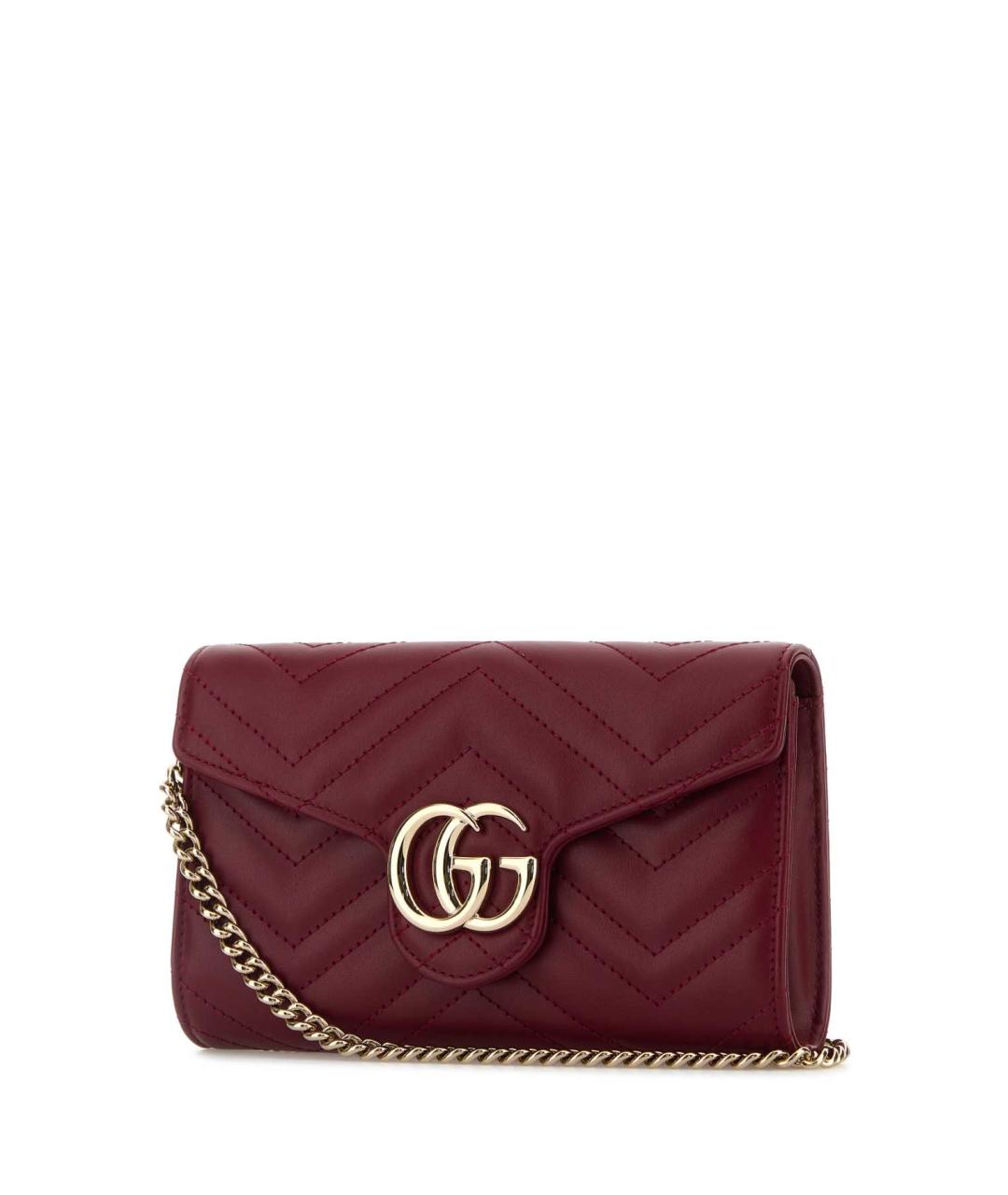 GUCCI Бордовая кожаная сумка через плечо, фото 2