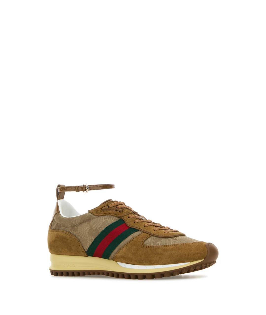 GUCCI Коричневые замшевые кроссовки, фото 2