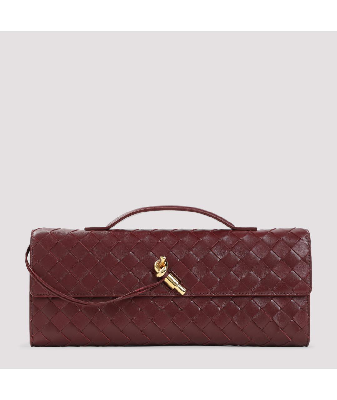 BOTTEGA VENETA Бордовая кожаная сумка с короткими ручками, фото 3
