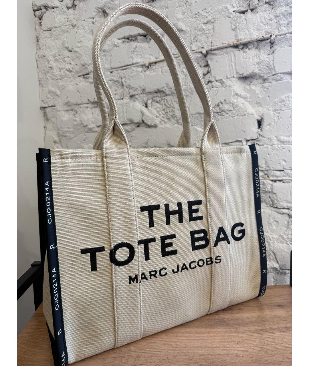 MARC JACOBS Бежевая жаккардовая сумка тоут, фото 7