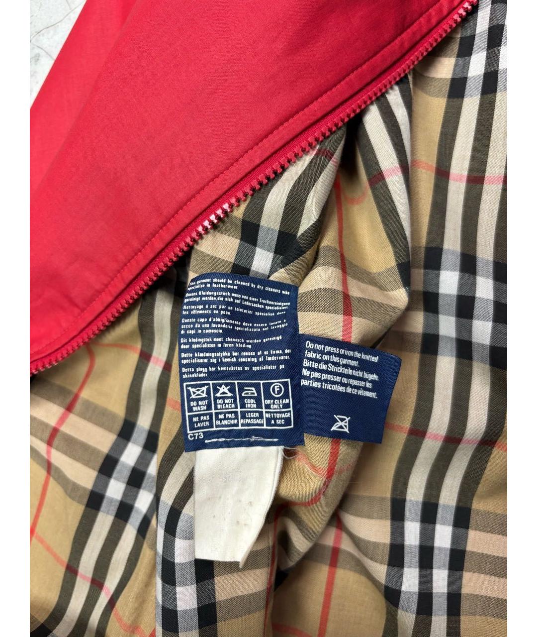 BURBERRY Красная хлопковая куртка, фото 6